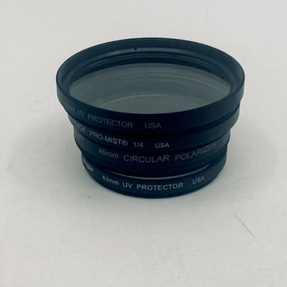 Camera Filter & Accessory Lot - Tiffen 43/46/52mm Filters, Step-Up Rings, Cap